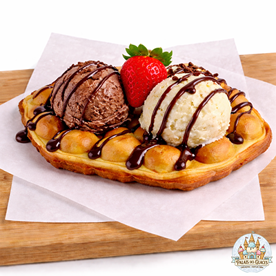 Gaufre à la crème glacée